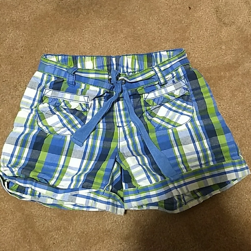Blue, Green, and White Stripe short
